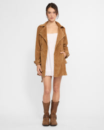 Belted Corduroy Jacket - Caramel