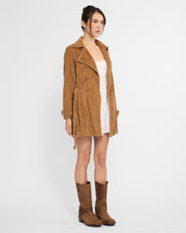 Belted Corduroy Jacket - Caramel