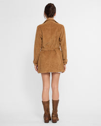 Belted Corduroy Jacket - Caramel