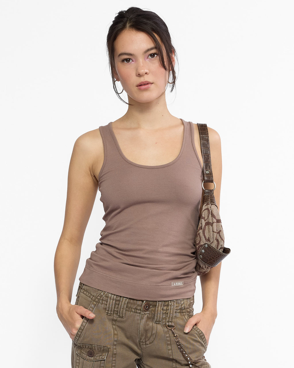Classic 90s Fitted Tank - Taupe