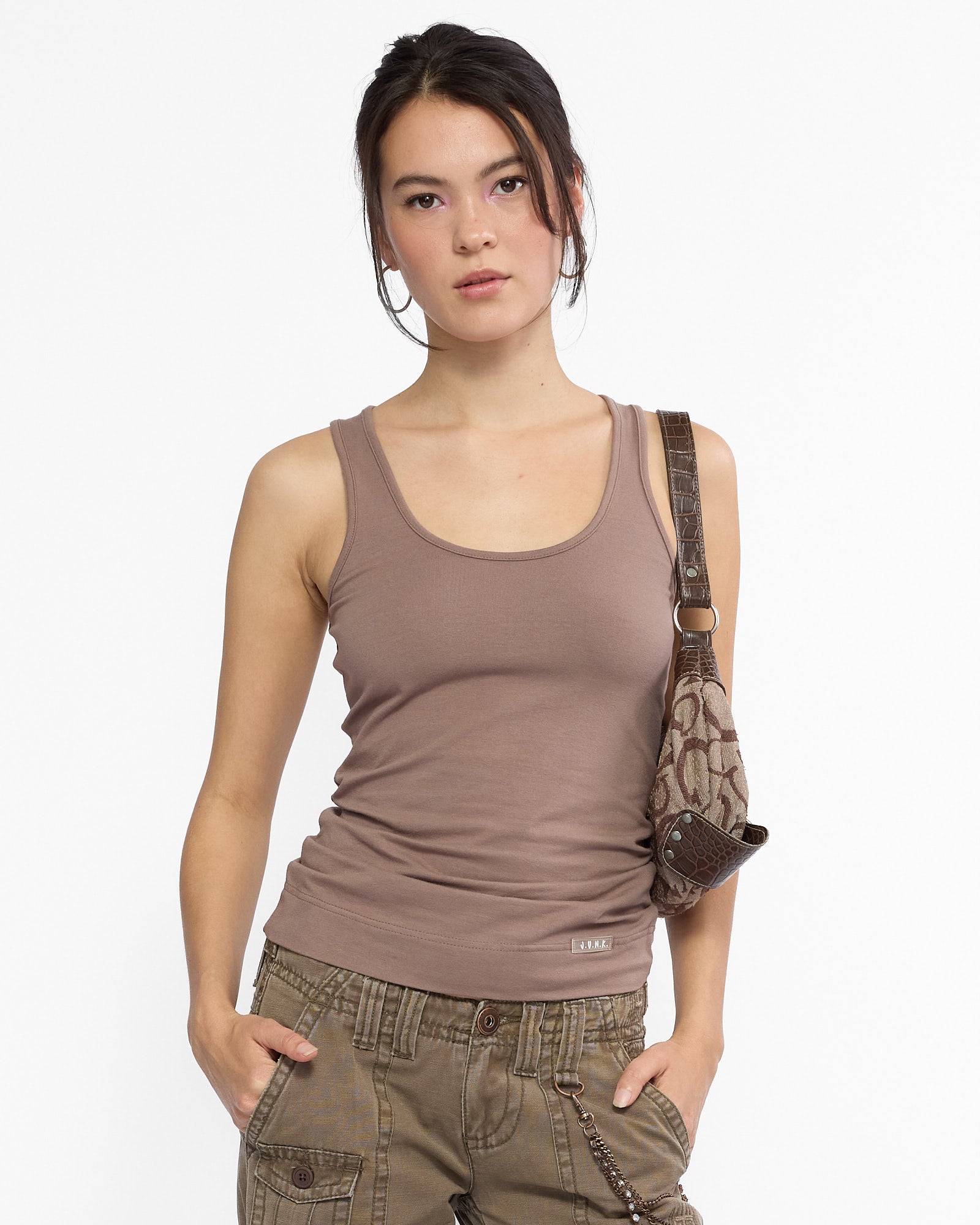 Classic 90s Fitted Tank - Taupe