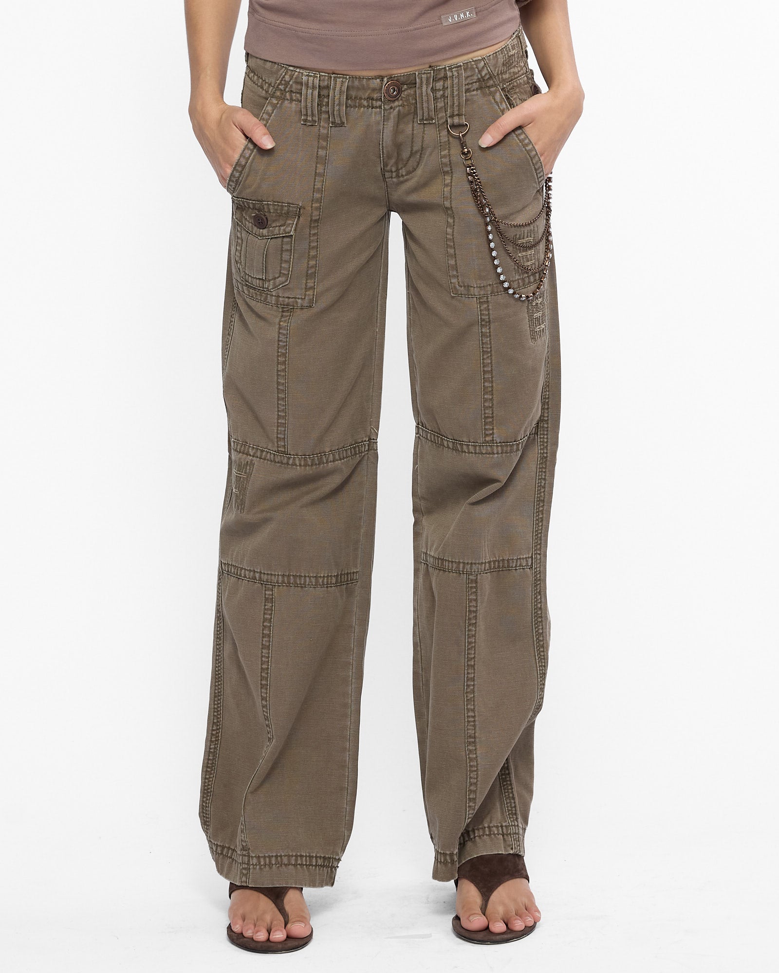 Embellished Multi Pocket Cargo Pant