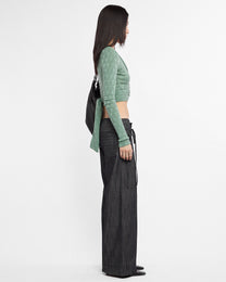 Cropped Wrap Knit Tie Top