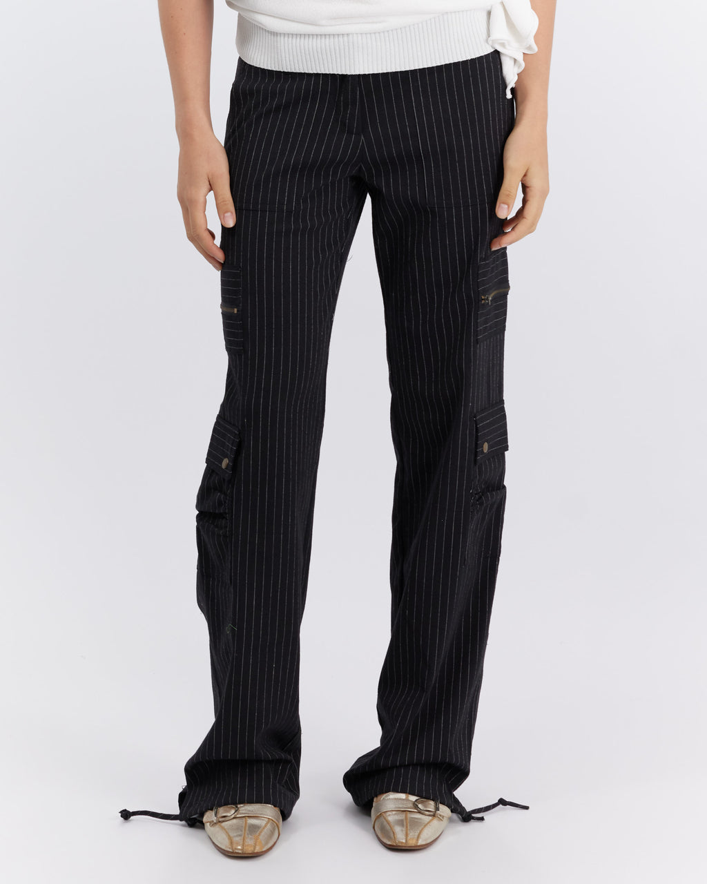 Pinstripe Zip Pocket Pant