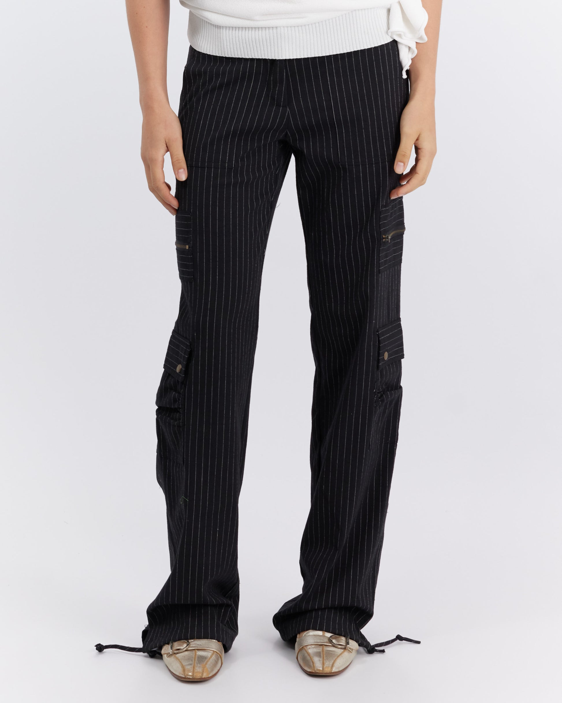 Pinstripe Zip Pocket Pant