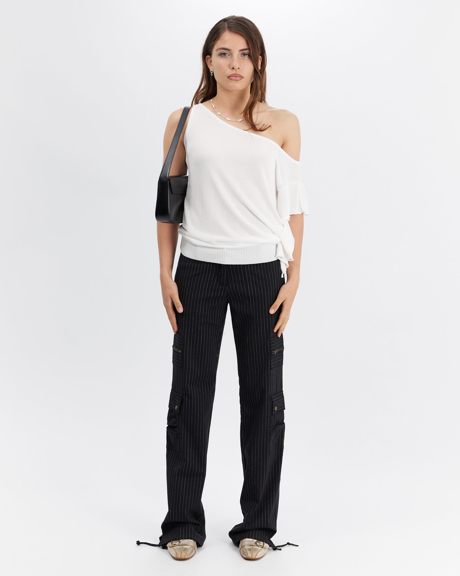 Asymmetric Off Shoulder Knit