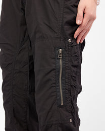 Fold Over Waist Cargo Capri Pant
