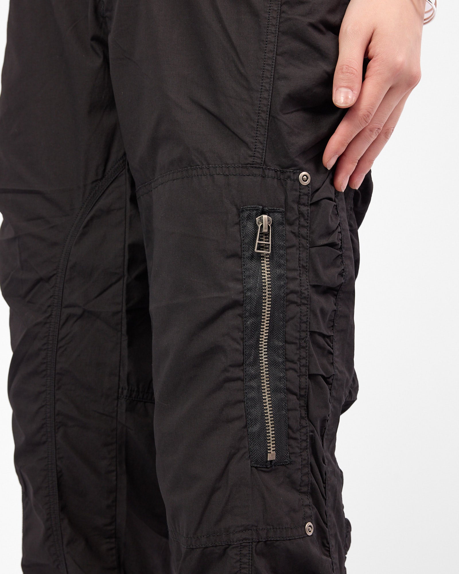 Fold Over Waist Cargo Capri Pant