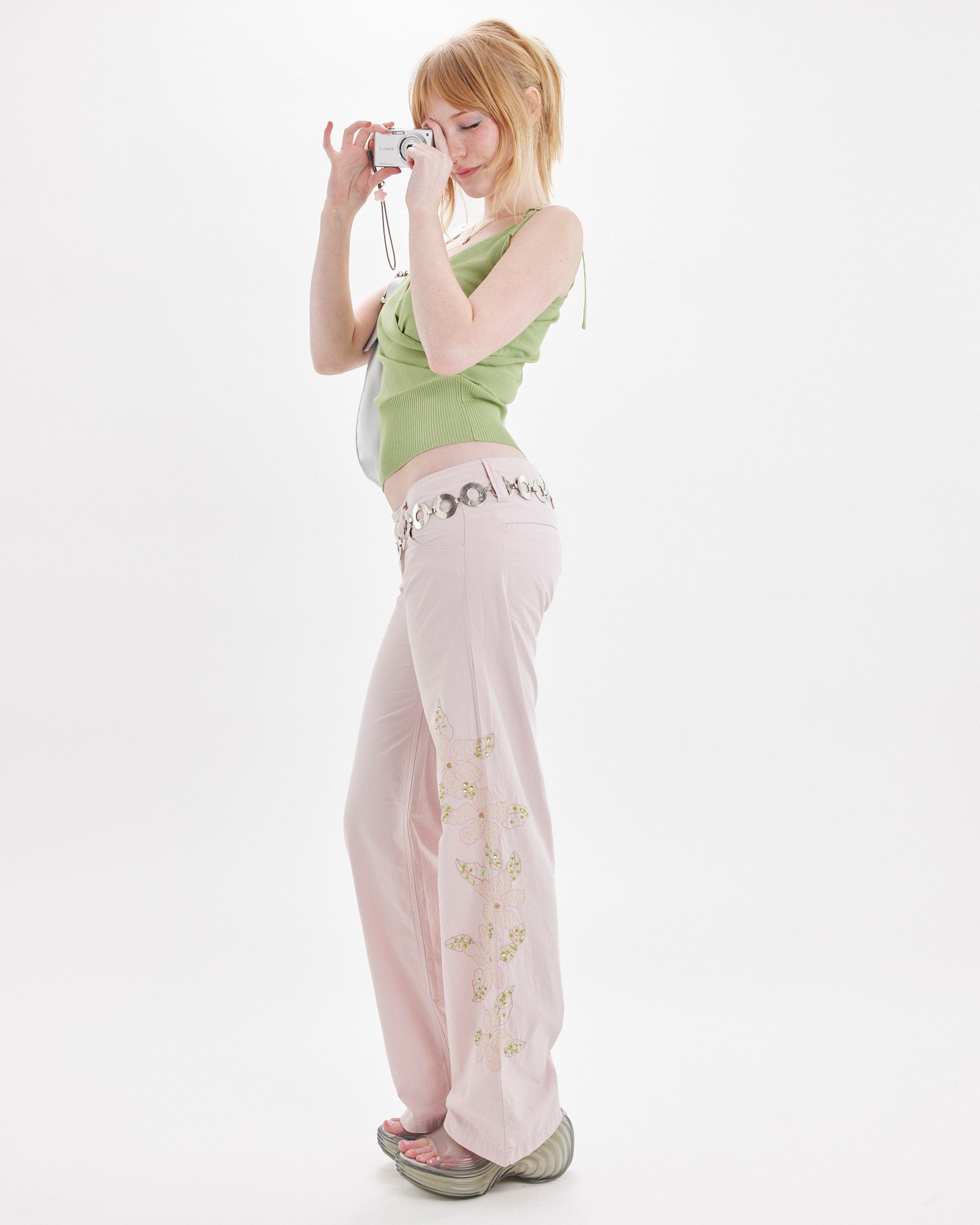 Sequin Cargo Pant - Pink