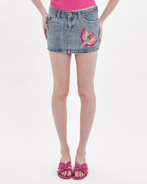 Polly Sequinned Denim Skirt