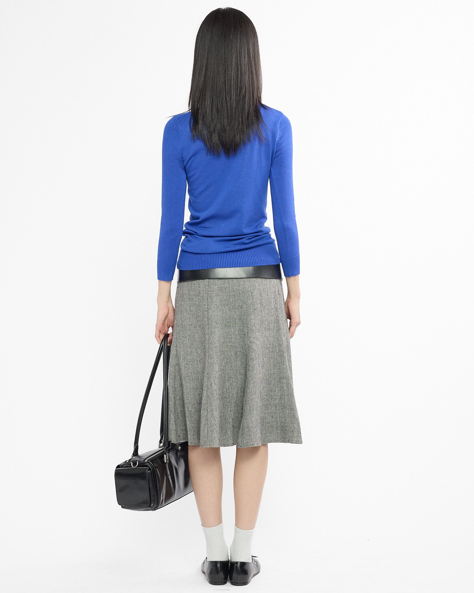 Boat Neck Knit Sweater - Cobalt