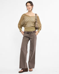 Batwing Crochet Knit Sweater Top