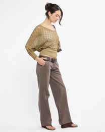 Batwing Crochet Knit Sweater Top