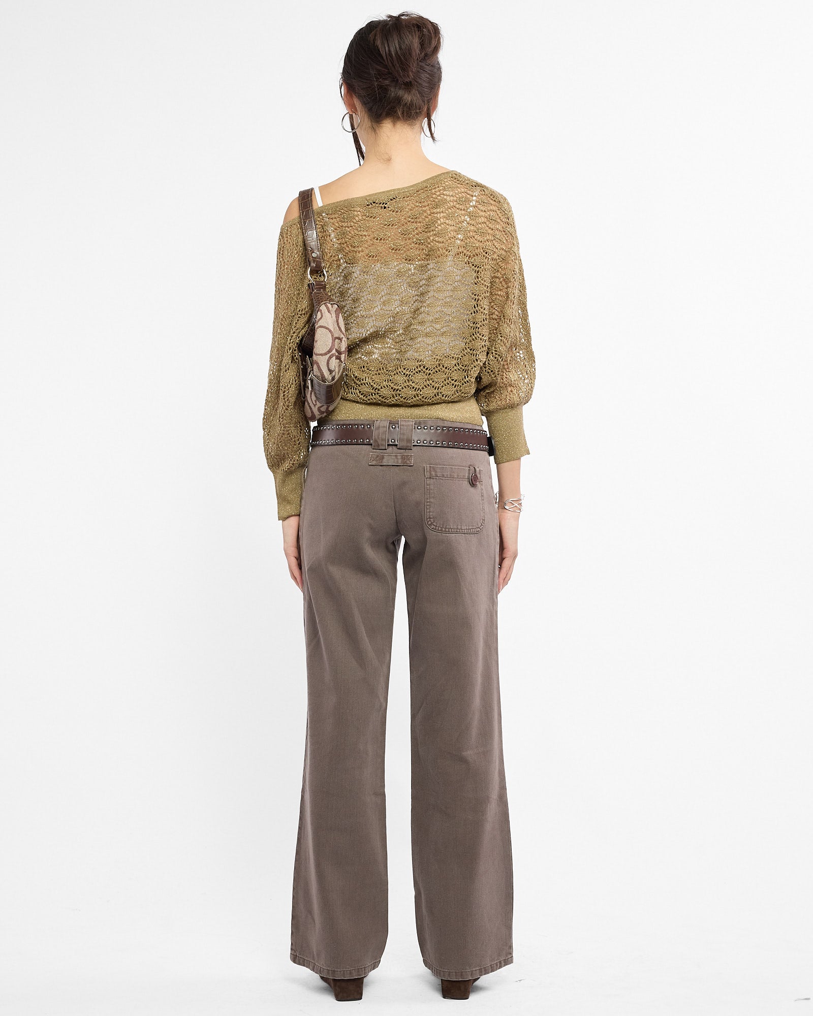 Batwing Crochet Knit Sweater Top