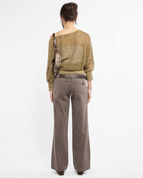 Batwing Crochet Knit Sweater Top