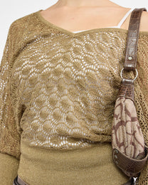 Batwing Crochet Knit Sweater Top