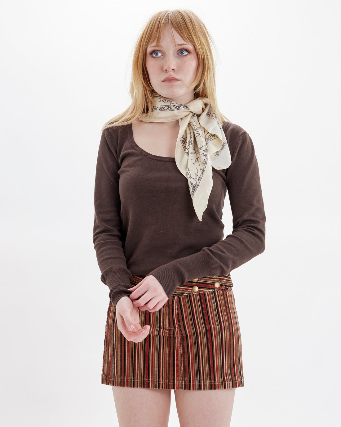 Scoop Neckline Knit - Chocolate