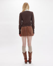Scoop Neckline Knit - Chocolate