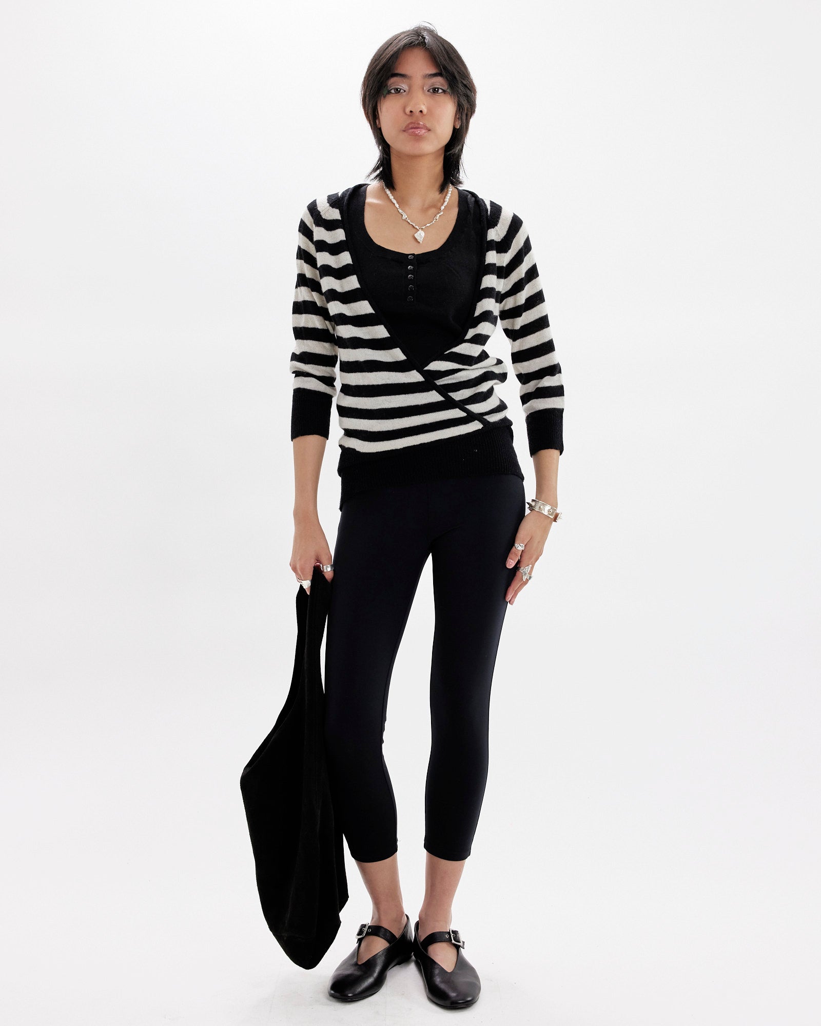 Ballet Striped Crossover Cardi