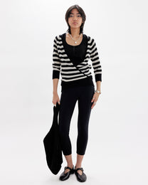 Ballet Striped Crossover Cardi