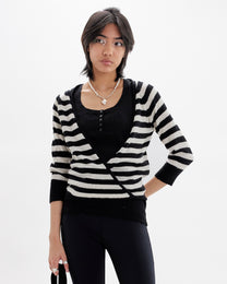 Ballet Striped Crossover Cardi