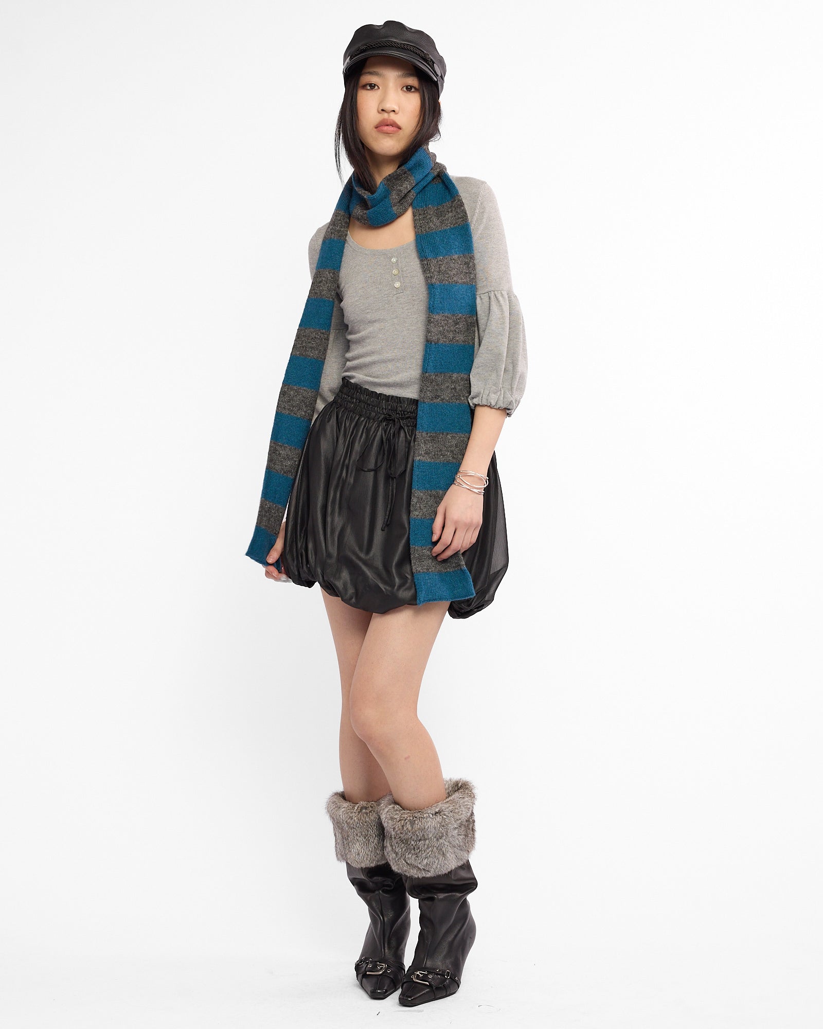 Elasticated Bubble Mini Skirt