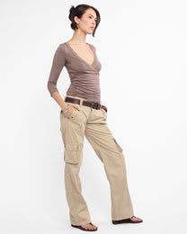 Lowrise Multi Pocket Cargo Pant - Sand