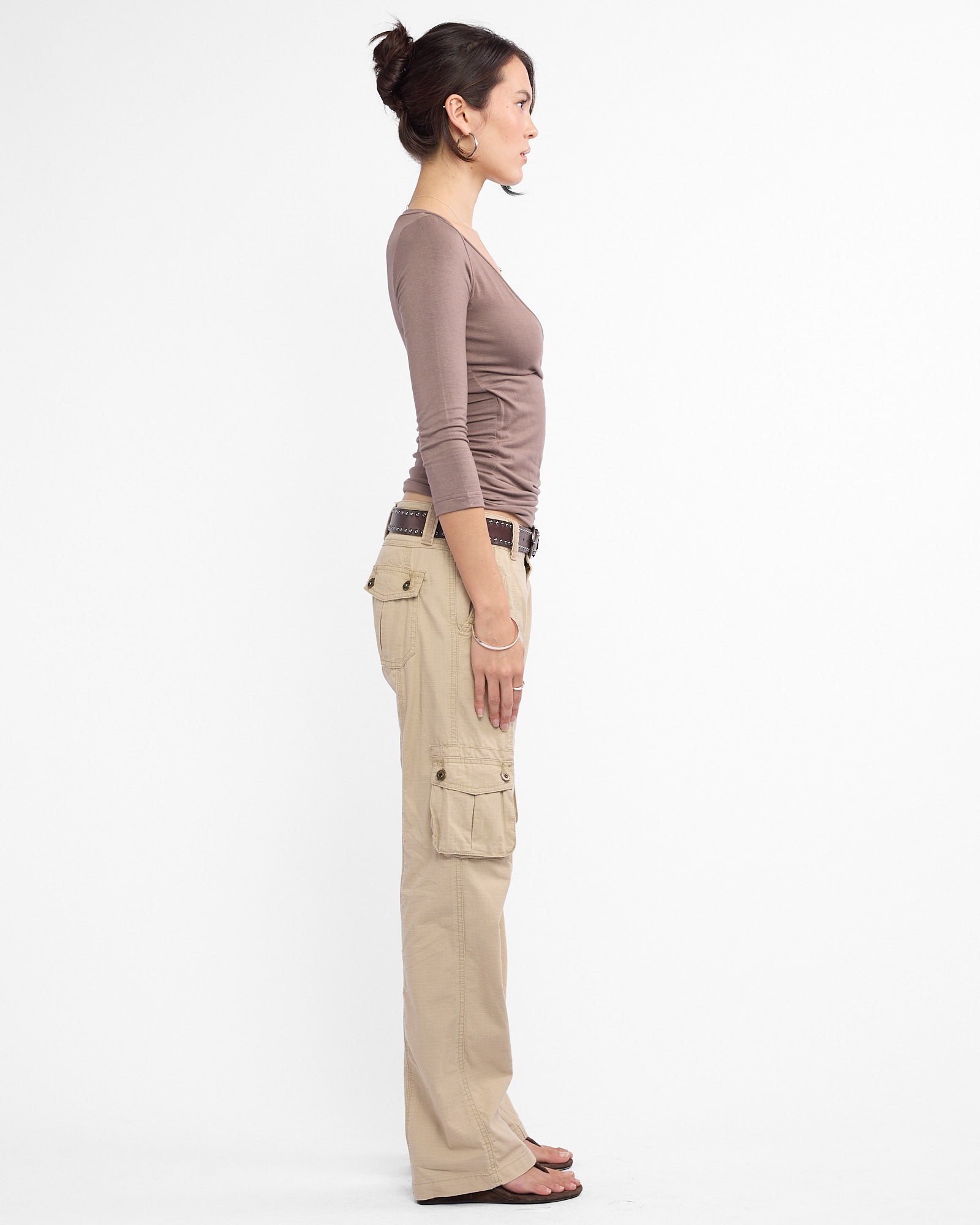 Lowrise Multi Pocket Cargo Pant - Sand