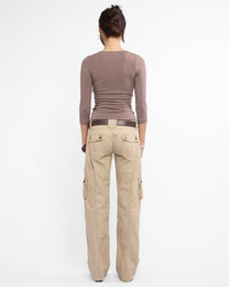 Lowrise Multi Pocket Cargo Pant - Sand