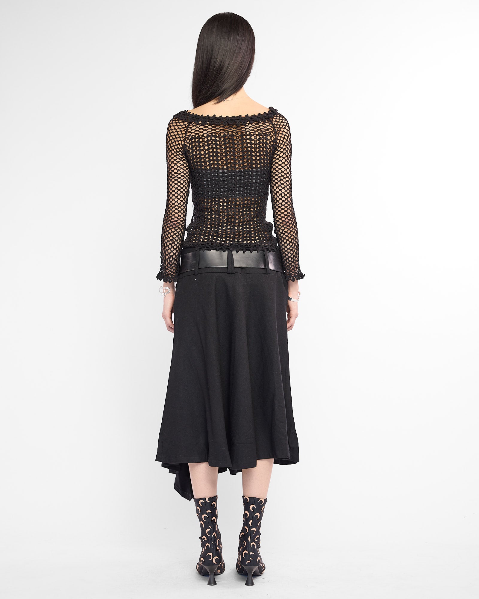 Crochet Tie Top - Black