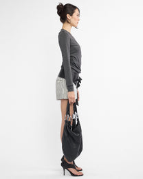 Cuffed Pinstripe Mini Shorts