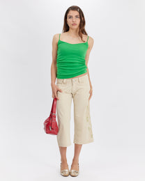 Sequin Embellished 3/4 Length Pant