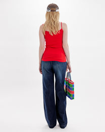 Basic V Cami - Cherry