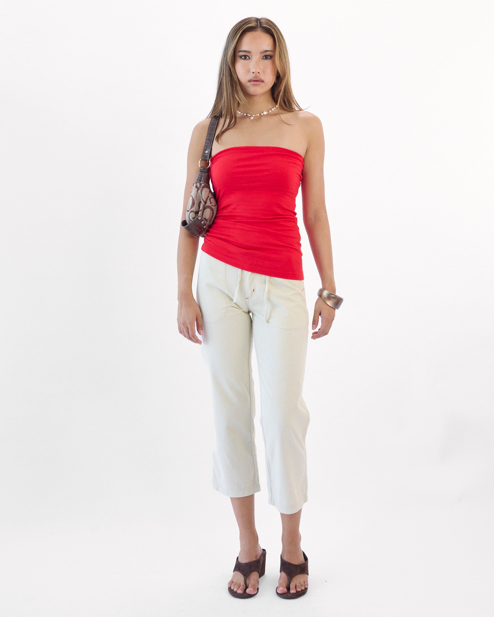 Drawstring Cotton Capri