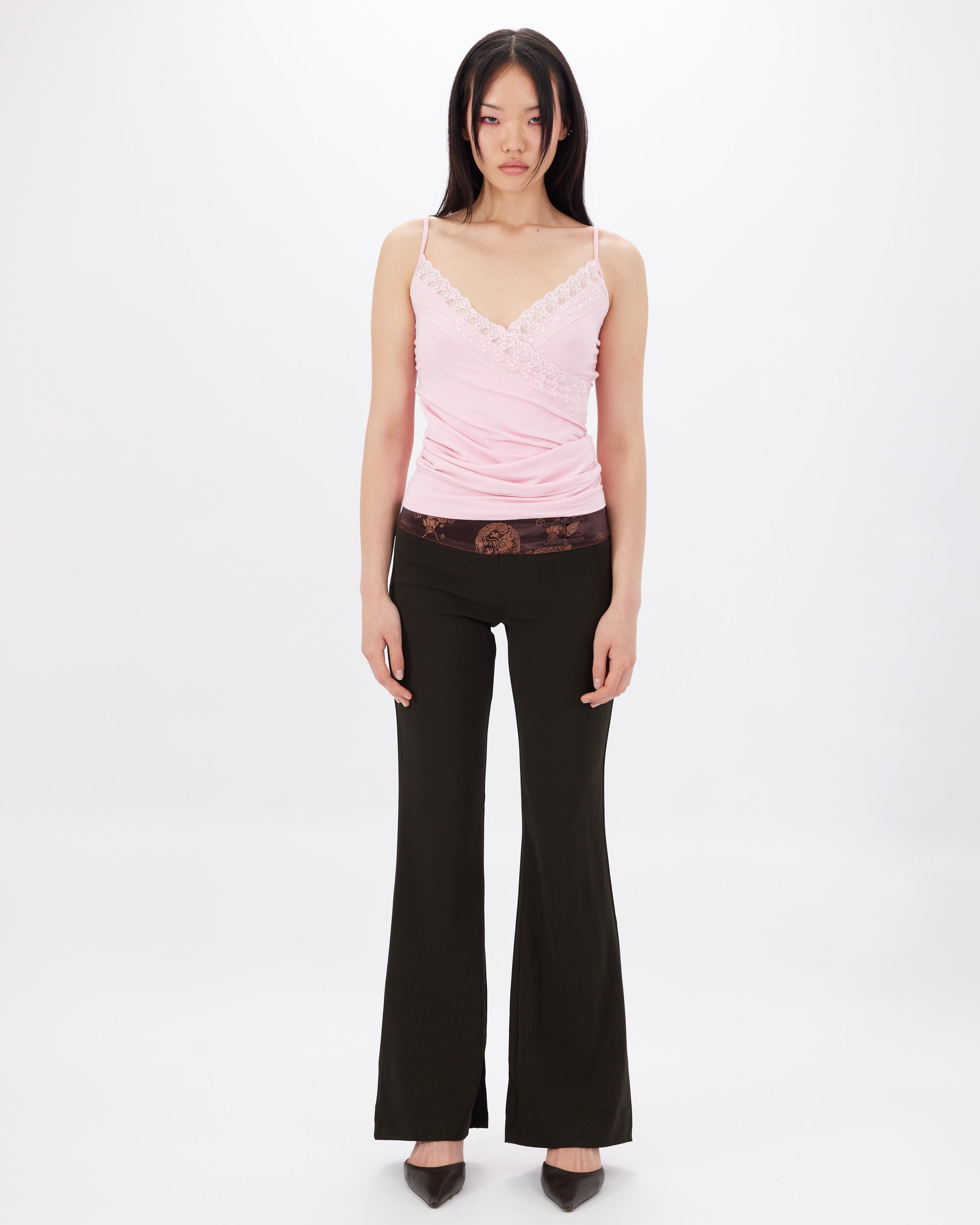 Satin Waistband Flares