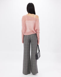 Off-Shoulder Mohair Sparkle Knit