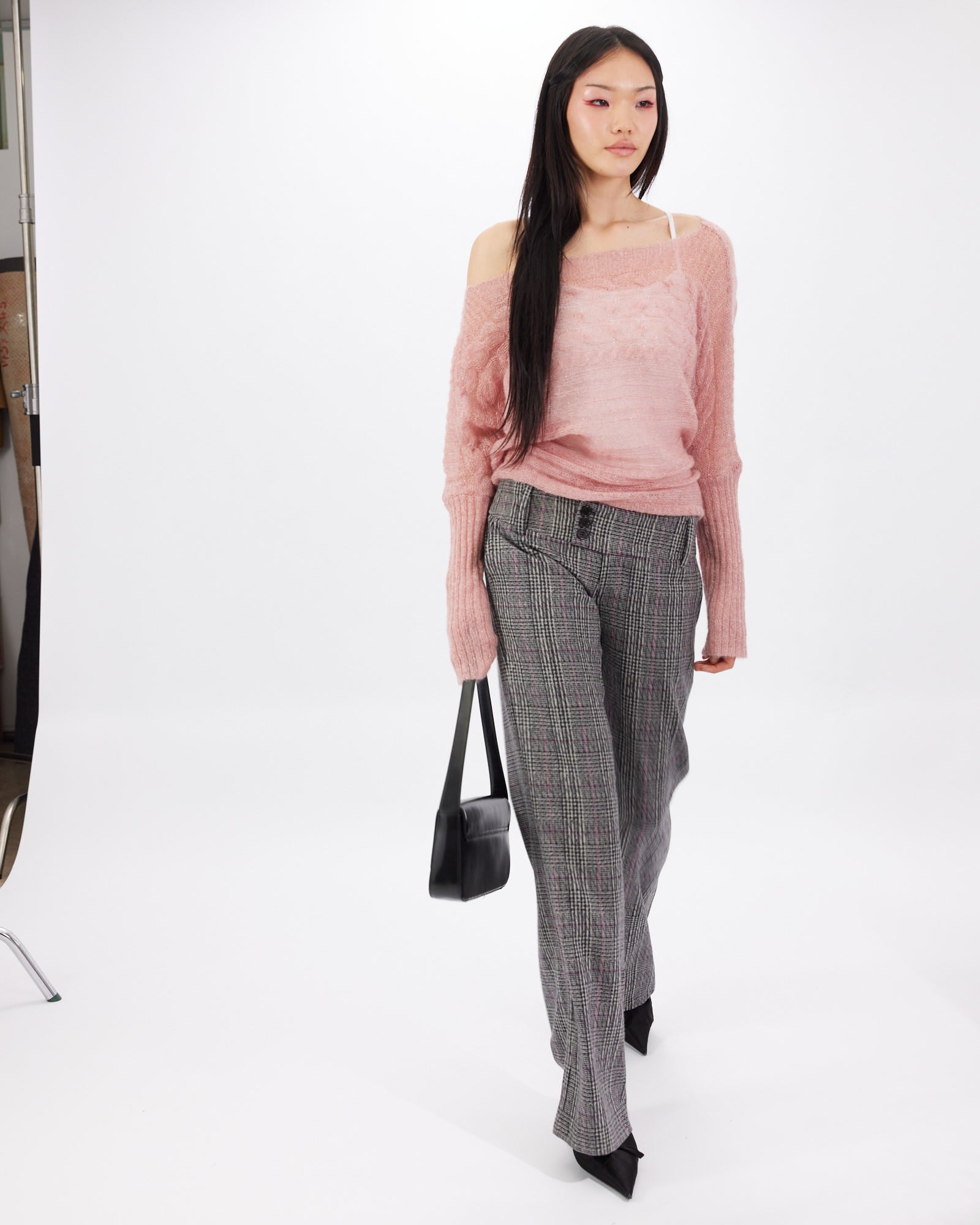 Pink Tartan Wool Pant