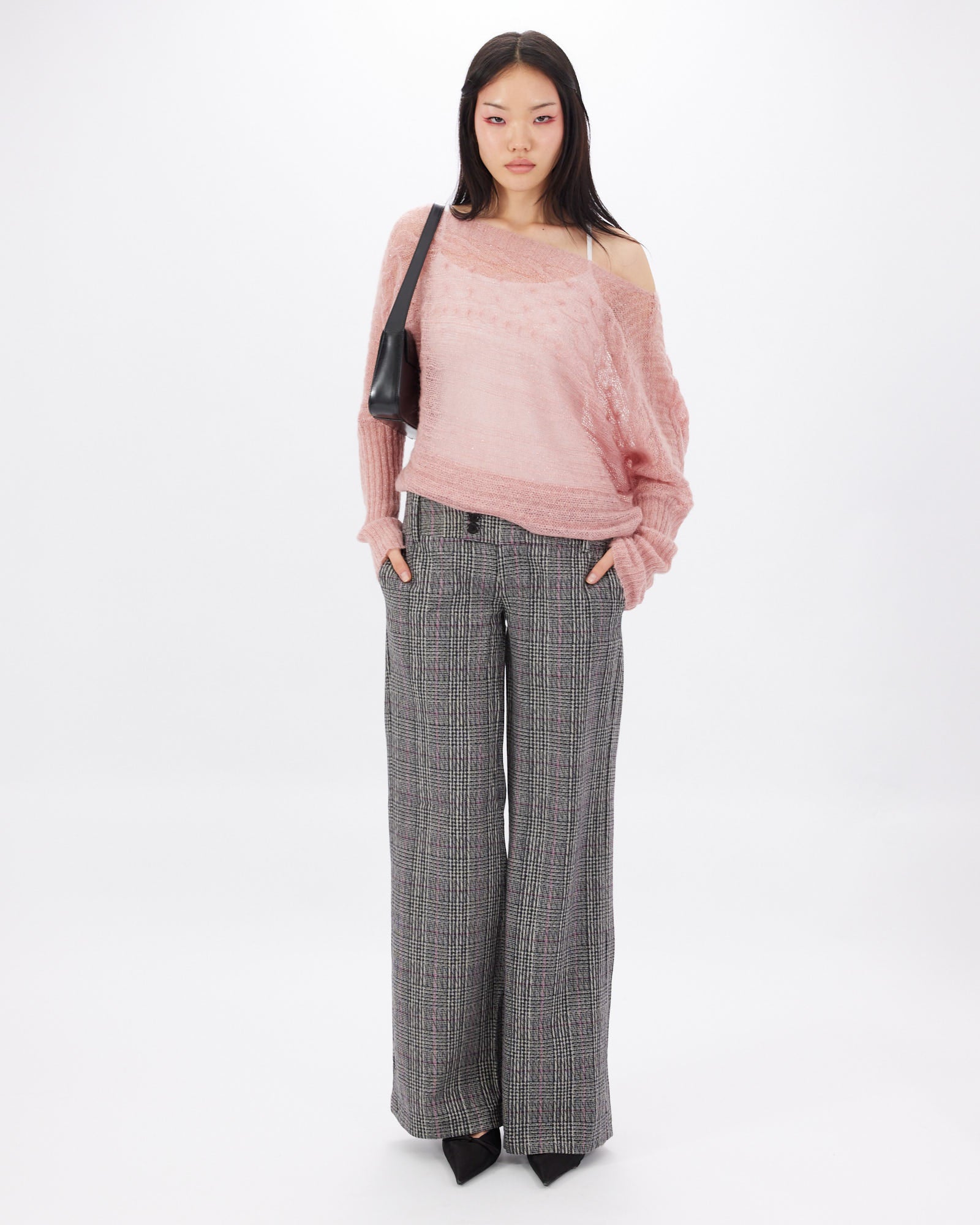 Off-Shoulder Mohair Sparkle Knit