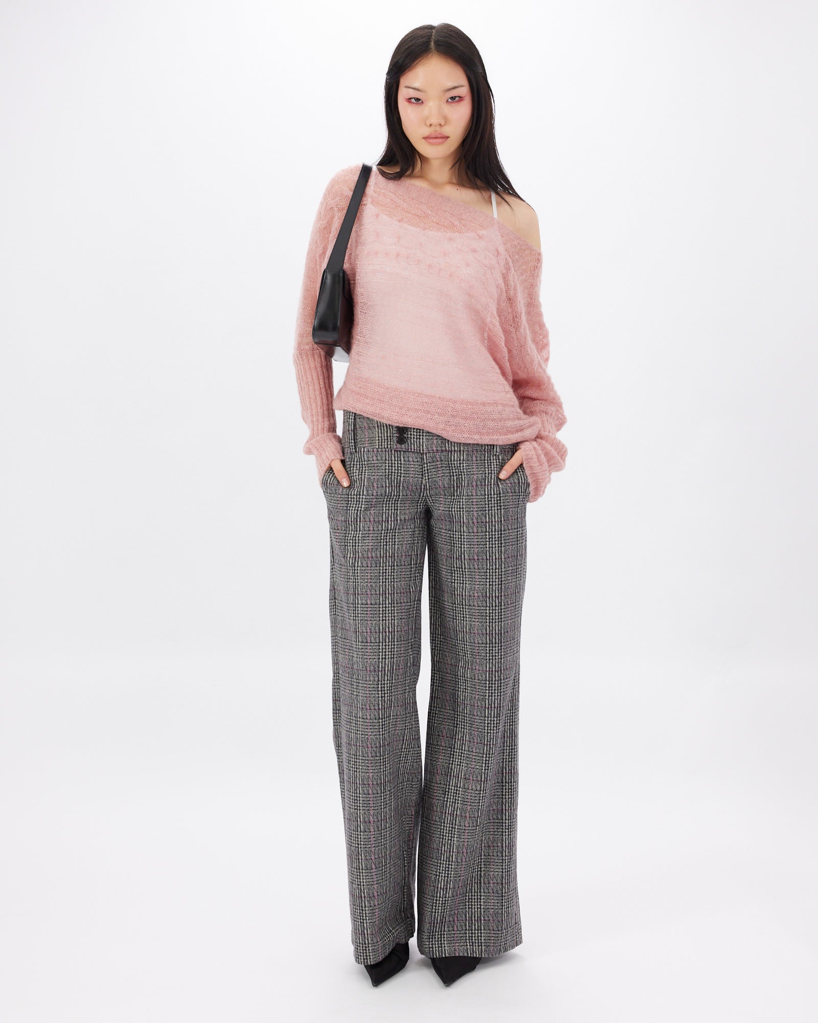 Pink Tartan Wool Pant