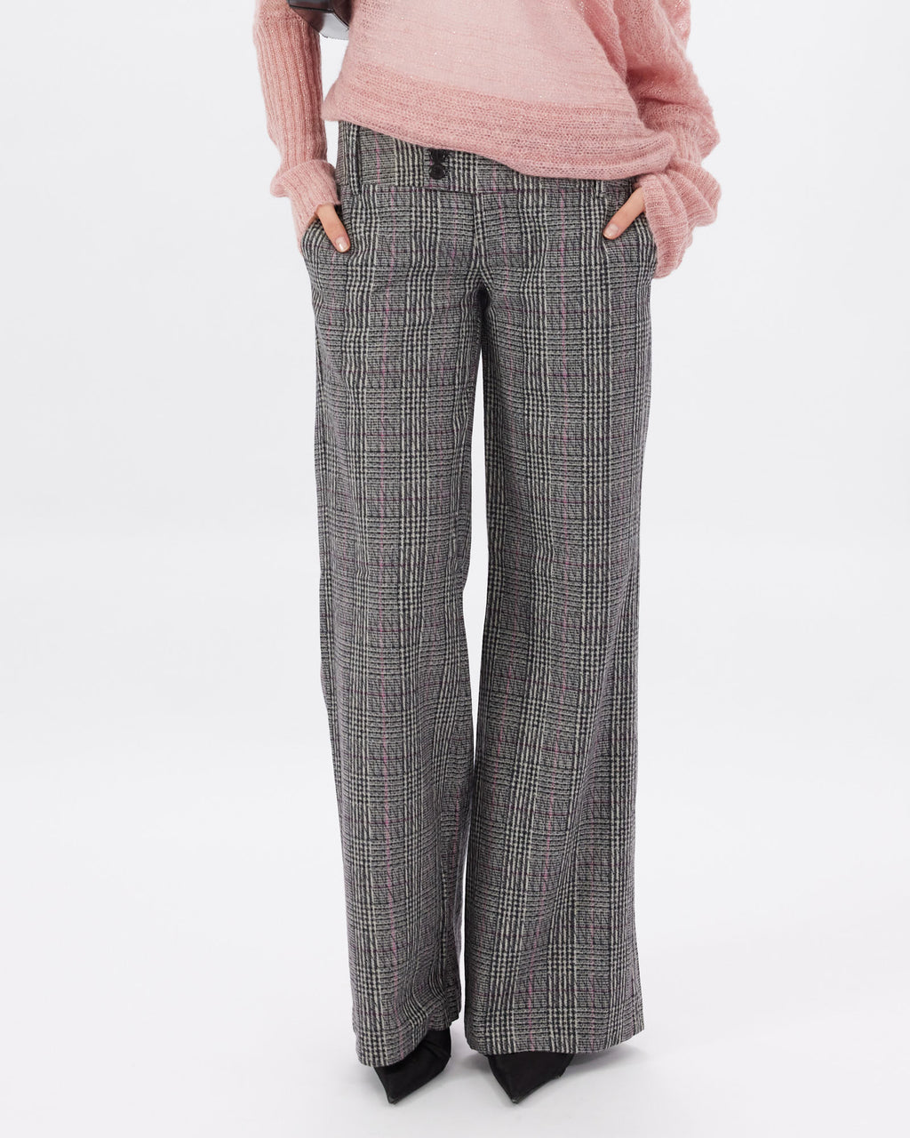 Pink Tartan Wool Trouser