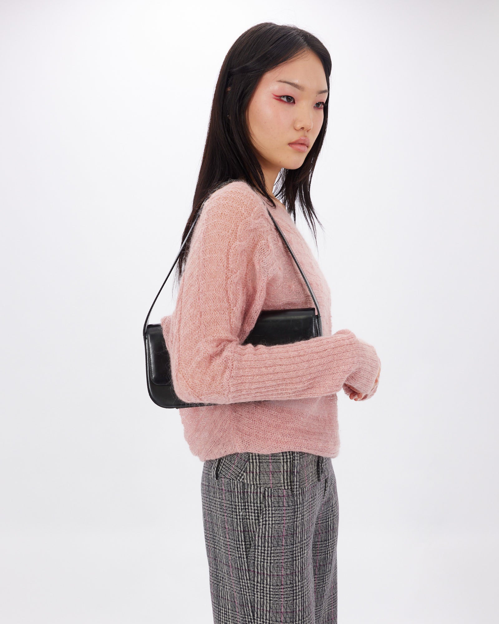 Off-Shoulder Mohair Sparkle Knit