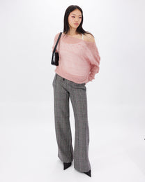 Pink Tartan Wool Pant