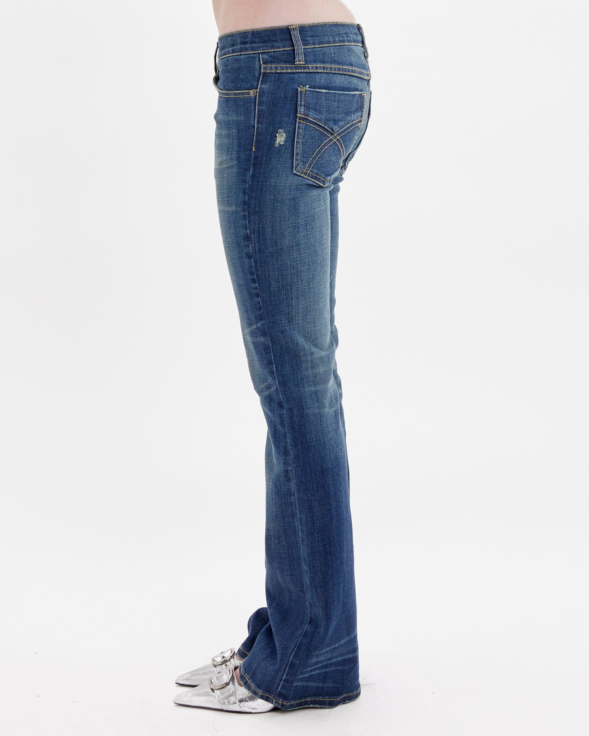 Low Waist Bootleg Denim Jean