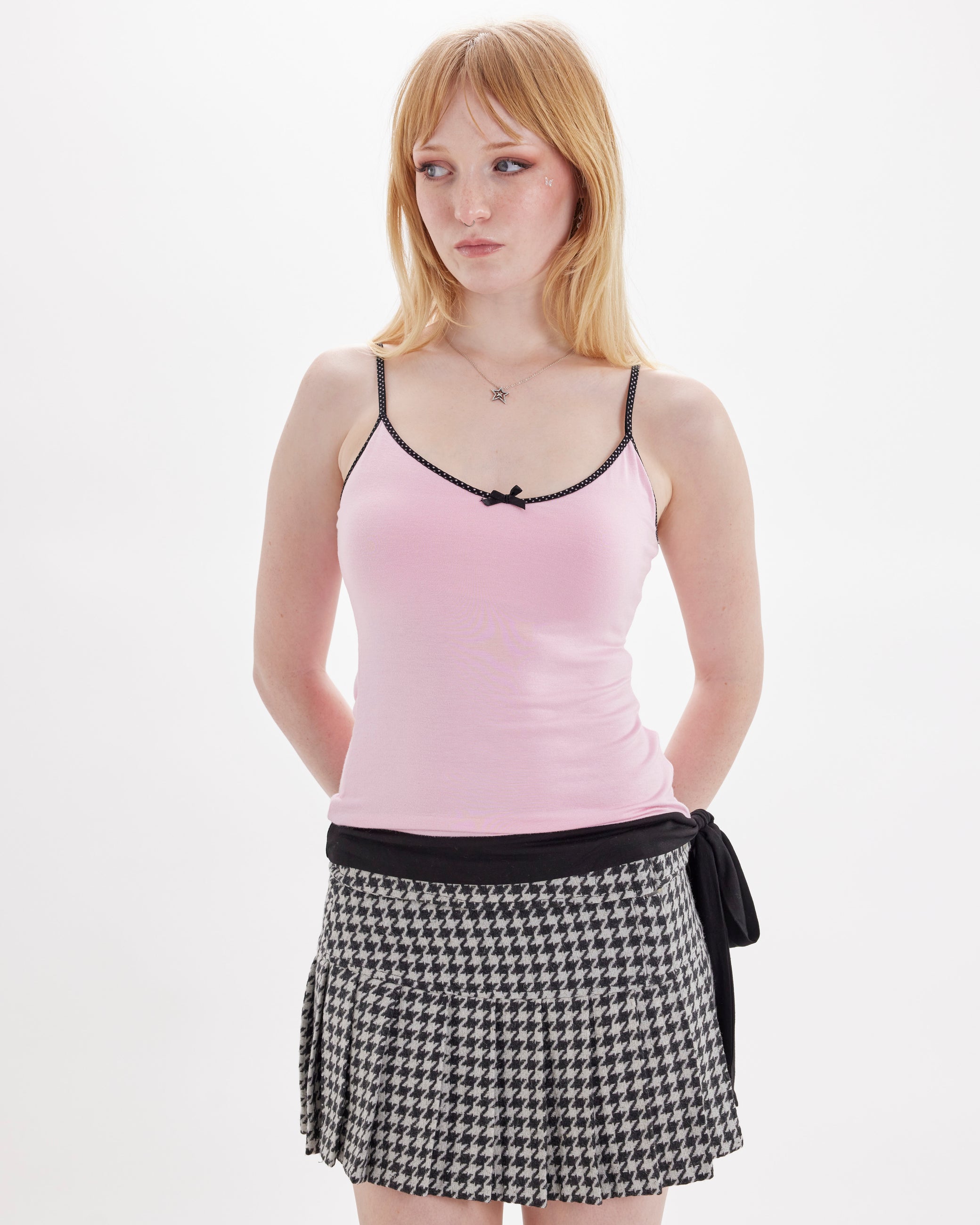 Polka Dot Tie Cami - Pink