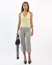 Striped Cuffed Capri Pants