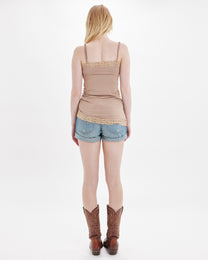 Curve Pocket Cuffed Denim Mini Short