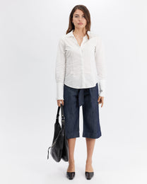 Pintuck Collared Shirt