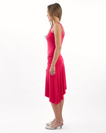 Tie Drop Waist Jersey Dress - Strawberry