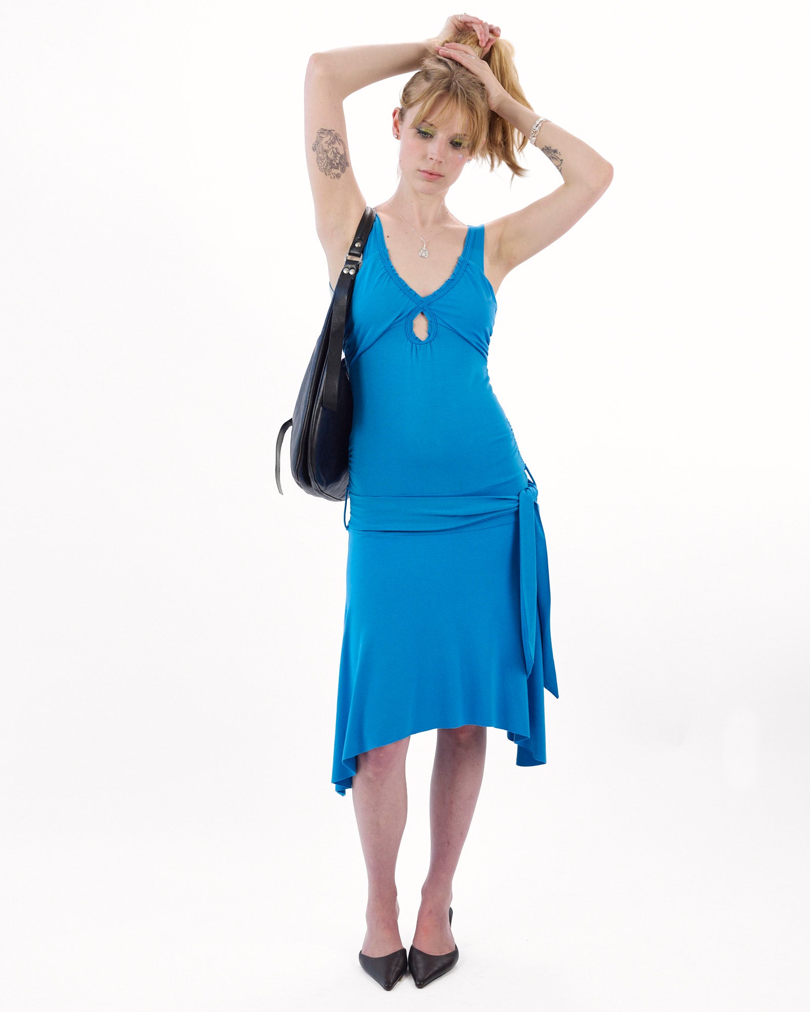 Tie Drop Waist Jersey Dress - Malibu