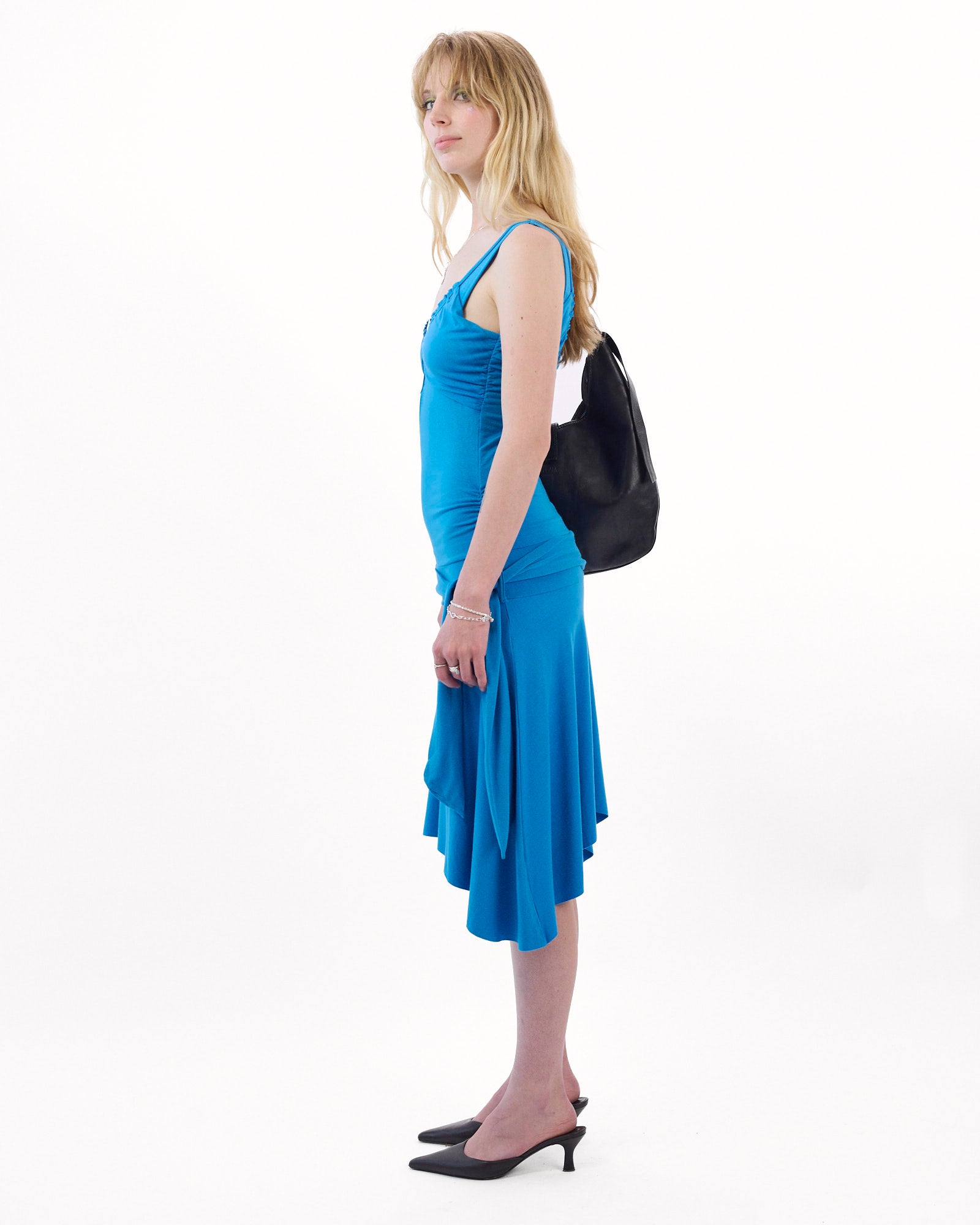 Tie Drop Waist Jersey Dress - Malibu